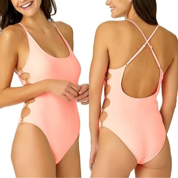California Sunshine | Pink Cutout One-Piece Swimsuit | Size Medium - Picture 1 of 12